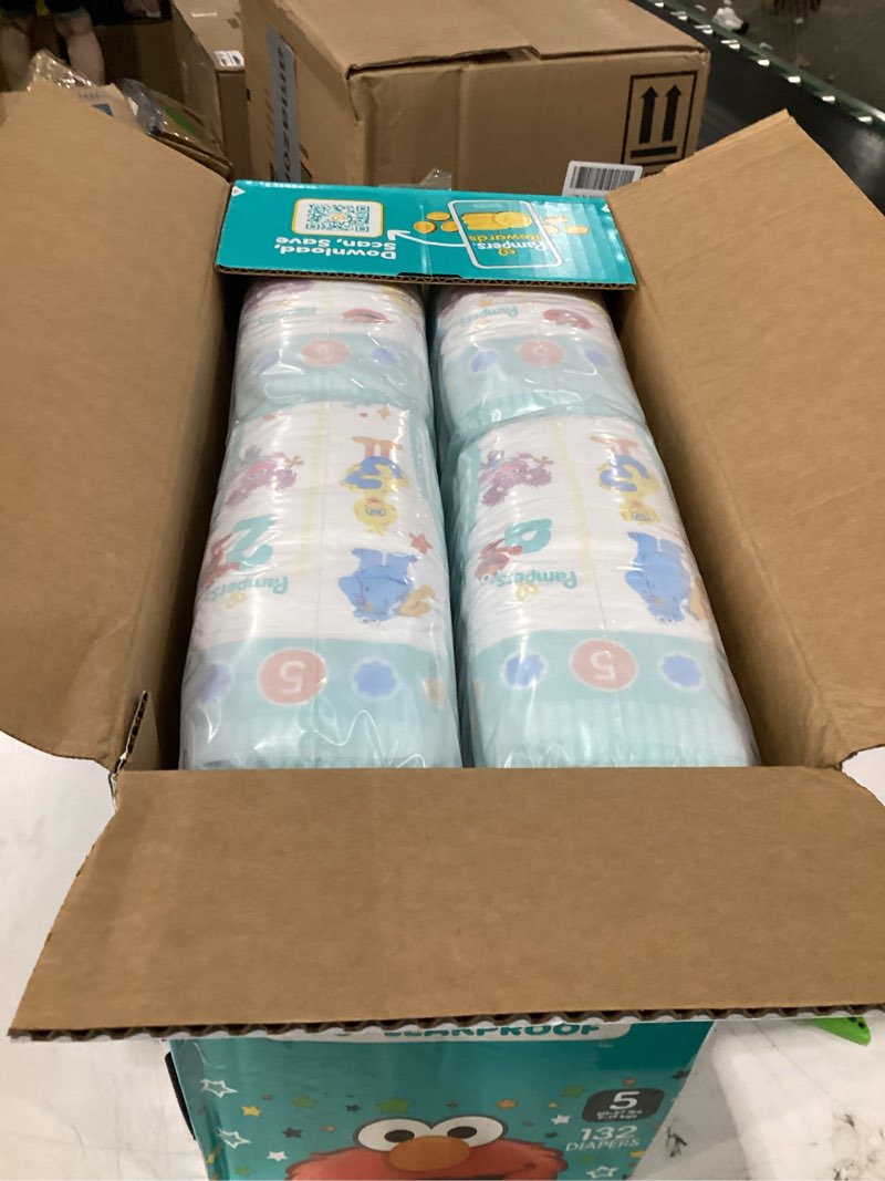 Condition photo showing New/Like New for pampers diapers - baby dry - size 5, 132 count, absorbent disposable infant diaper (packaging may vary) size 5 132