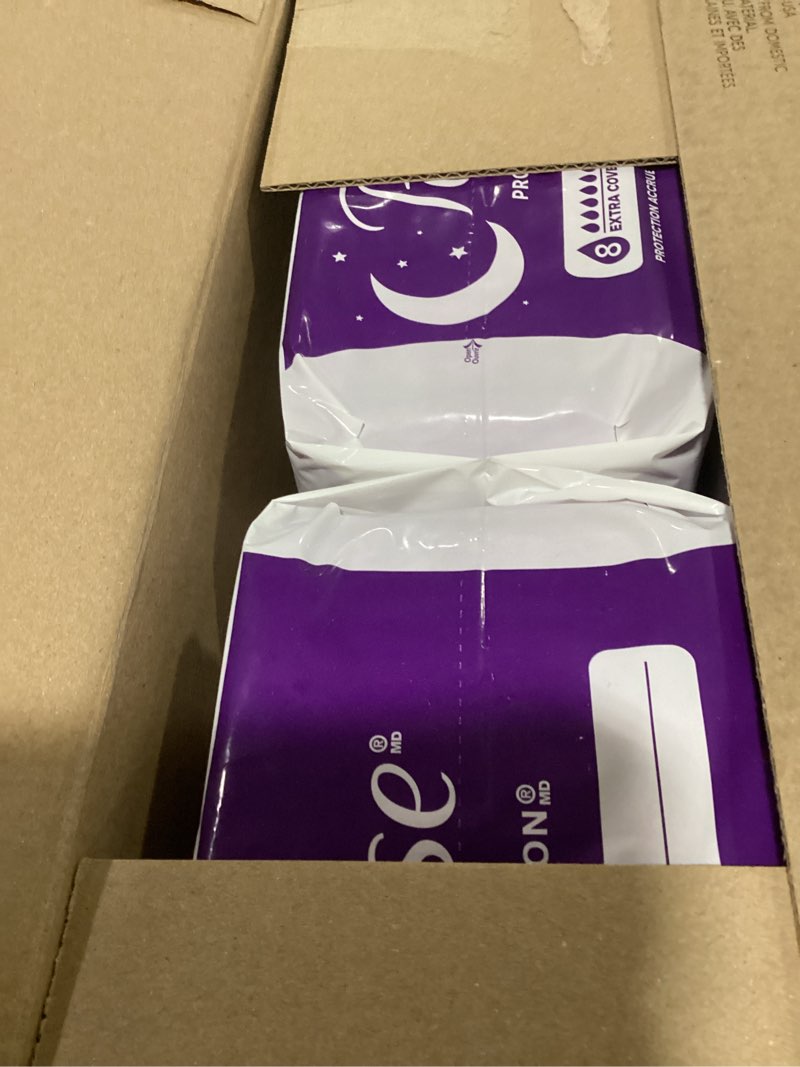 Condition photo showing Good Condition for poise overnight incontinence & postpartum pads for bladder leaks, 8 drop extra coverage, 96 count, packaging may vary long 96