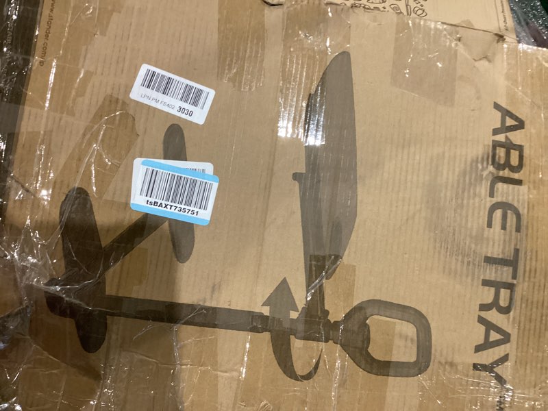 Condition photo showing As Is for Able Life Tray Table, Adjustable Bamboo TV and Laptop Desk with Ergonomic Stand Assist Safety Handle, Independent Living Aid Modern