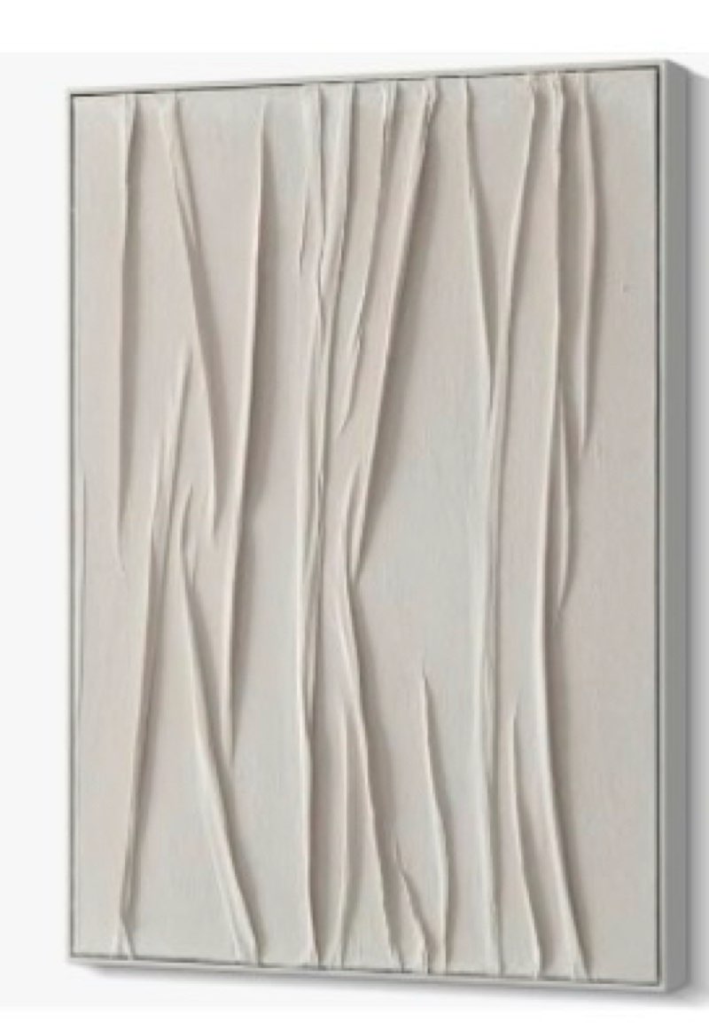 pigort abstract wall art for living room, minimalism geometry large 3d textured modern wall art painting for bedroom guest room hallway home office 27"x39" beige and black