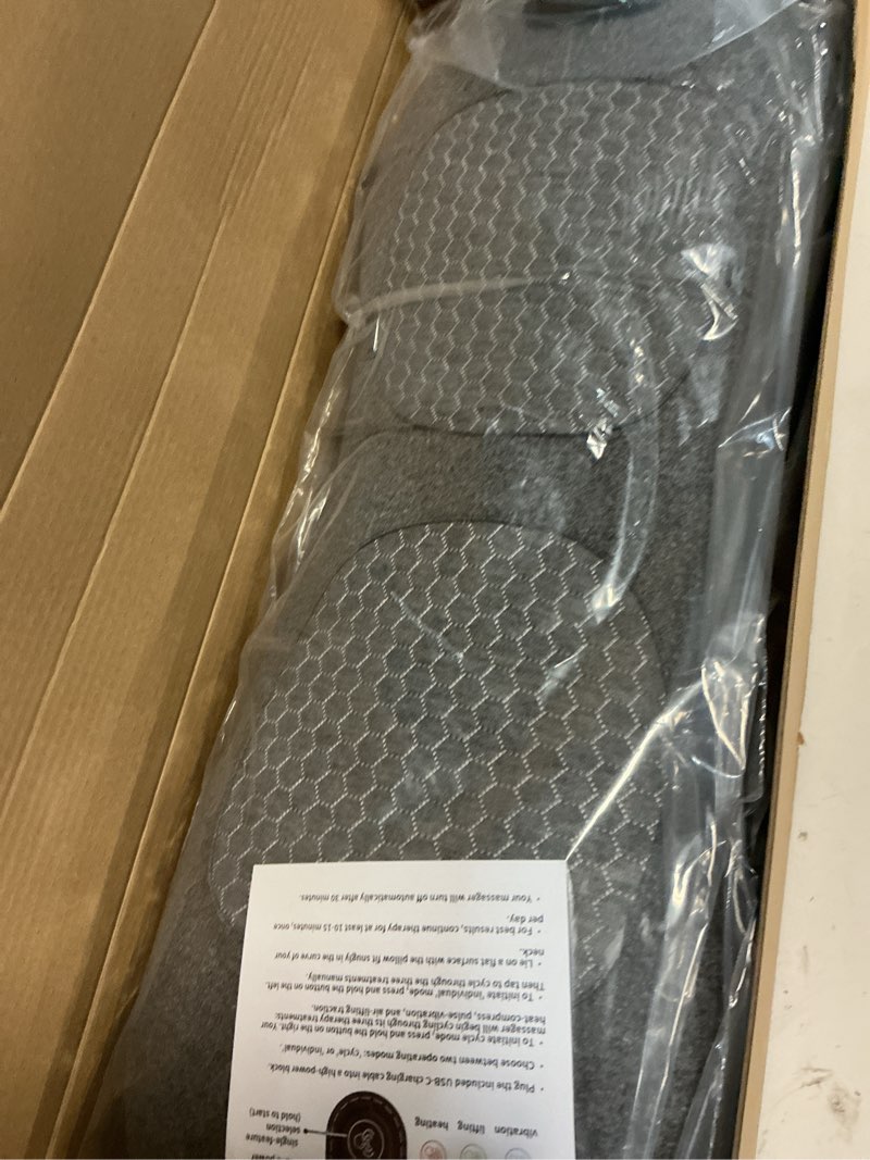 Condition photo showing Good Condition for 3-in-1 electric lumbar support pillow - fsa eligible hsa eligible, triple fusion back massager with heat, vibration and tractionage, lower back massager for pain relief deep tissue, grey