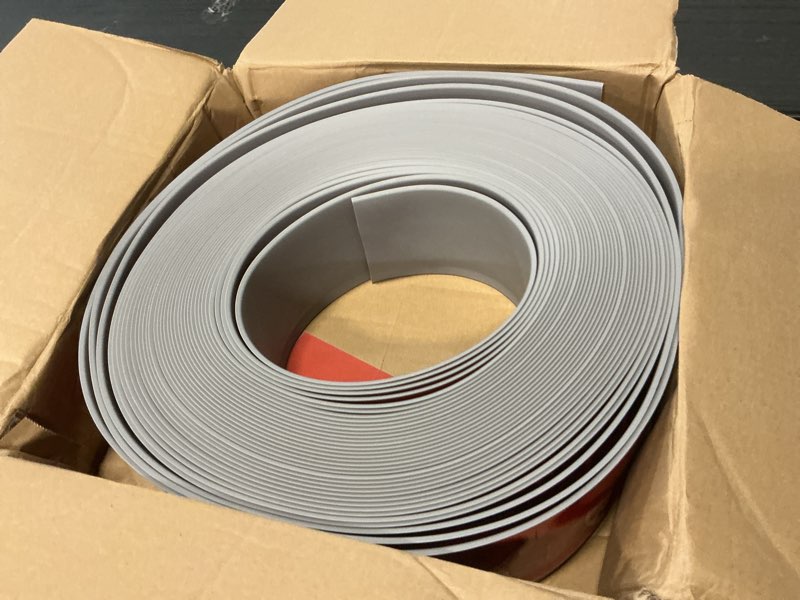 Condition photo showing Good Condition for Flexible Baseboard Molding Trim 4" x 100 ft, Self-Adhesive Vinyl Wall Base Cove Base, Peel and Stick Rubber Wall Base Molding Trim - Gray 4in x 100ft Gray