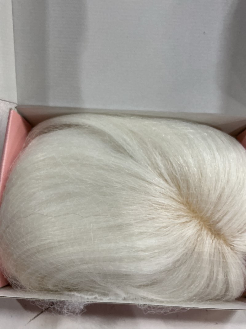 Condition photo showing Good Condition for flufymooz real human hair toppers for women, 10 inch clip in bangs 100? human hair toppers for thinning hair, cover hairpiece with 150% density silk base-white blonde 10 inch white blonde