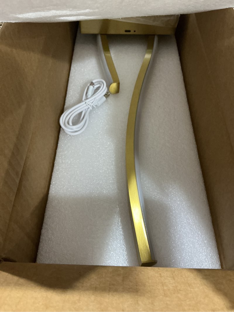Condition photo showing Good Condition for battery operated wall sconce set of 2, dimmable modern led wireless wall light with remote control, sconce wall decor for living room, hallway, quick install, no electrician required brush brass 31.5 inches (2 pack)