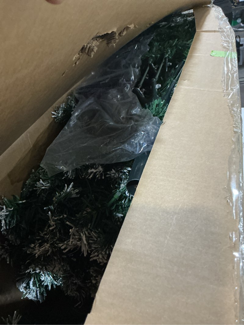 Condition photo showing Good Condition for HOLLO STAR 7.5 ft Prelit Christmas Tree with 379 LED Lights, App Control, Artificial Christmas Tree, Multi-Color RGBW Lights, 1476 Flocked Frosted Tips, 86 Pine Cones, Metal Base, for Home, Party 7ft 6in