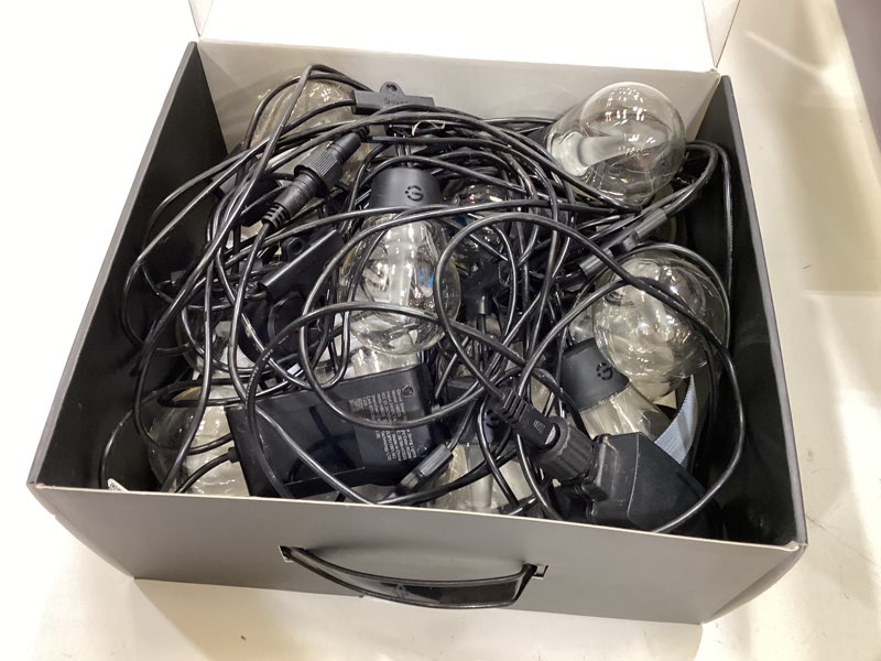 Condition photo showing As Is for govee 48ft smart outdoor clear bulb string lights