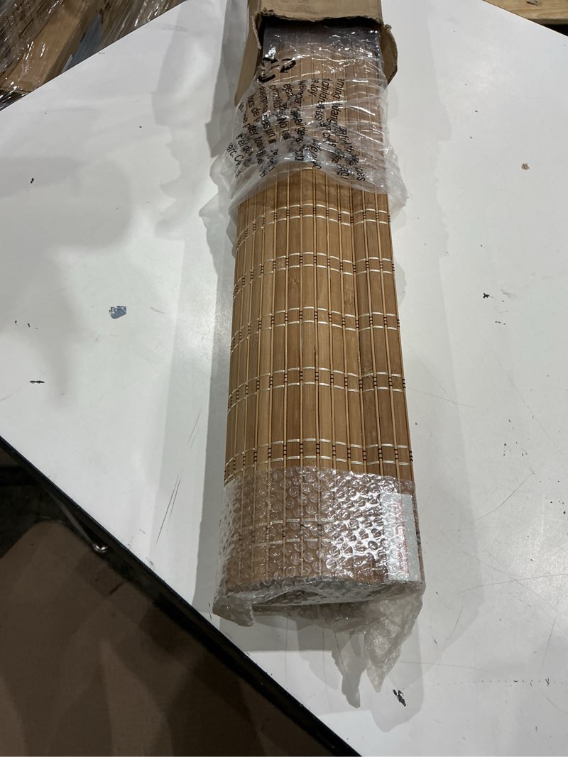 Condition photo showing Good Condition for lazblinds no drill cordless bamboo roman shades, 32" w × 72" h, brown | tool-free light filtering window treatment, roll up bamboo blinds for windows light filtering-brown206 32" w × 72" h