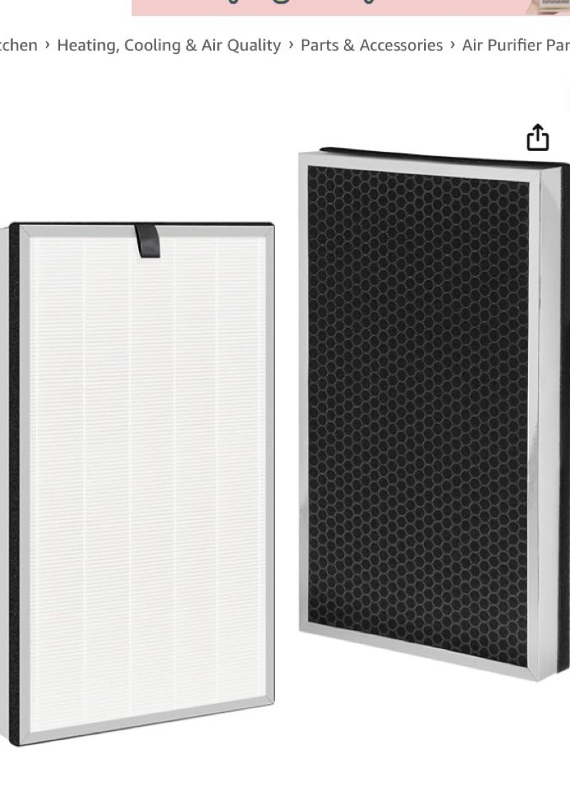 112 air purifier replacement filter: compatible with ma series 112 air purifier v2.0, 3 in 1 pre-filter, pleated filter and activated carbon filter, 2 pack