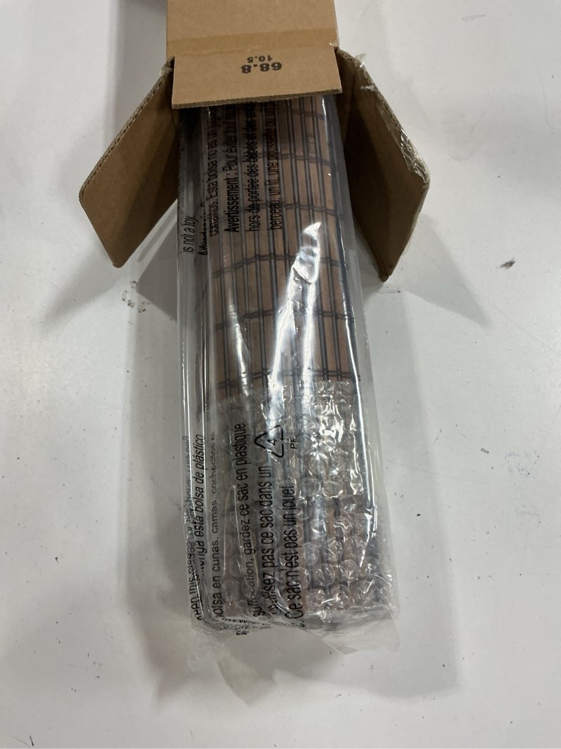 Condition photo showing New/Like New for lazblinds no-drill cordless roman shade - light filtering natural wood, easy install bamboo blind for windows 27.5" w x 48" h, malay umber malay umber 27.5"w x 48"h