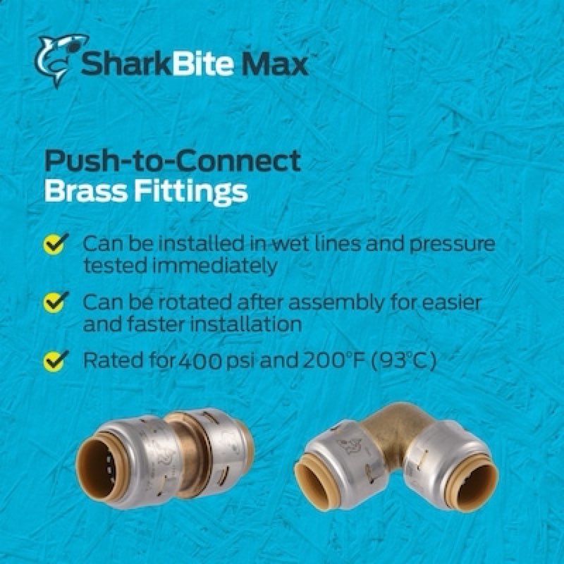 SharkBite Max 1/2-in Push-to-Connect Coupling Item #5233262 | Model #UR008Z