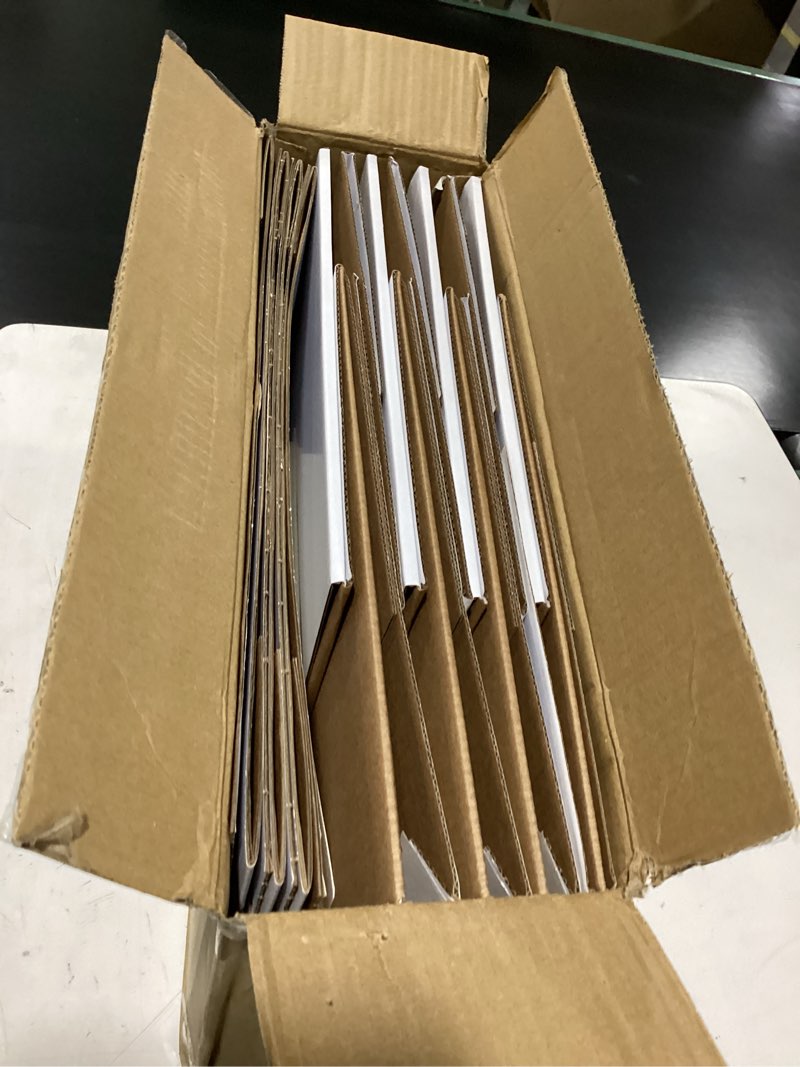 Condition photo showing New/Like New for crugla comic book storage boxes, 7 pack white cardboard comic book box set with lids, handles and dividers white comic book storage boxes 7 pack