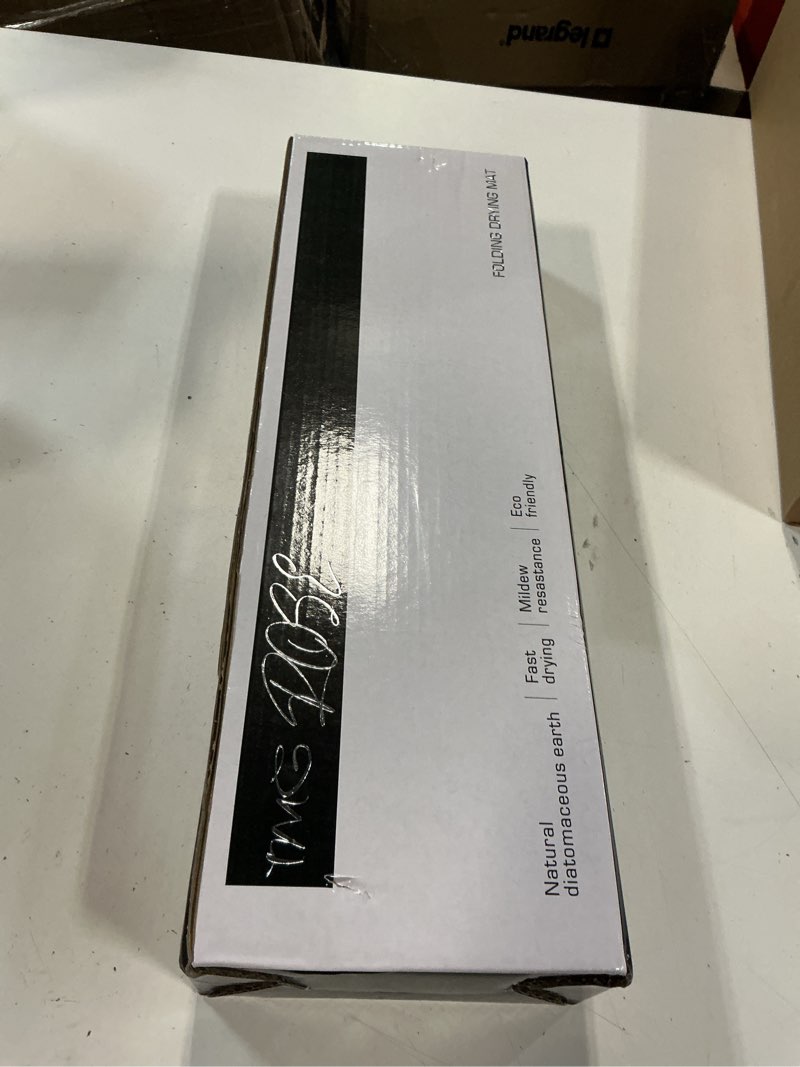 Condition photo showing New/Like New for stone drying mat for kitchen counter-super absorbent pu dish drying mat, quick dry stone mat kitchen for dishes, bottles & cups, large foldable stone dish drying mat, non-slip kitchen mat 24" x 16" pu-black (1 mat)