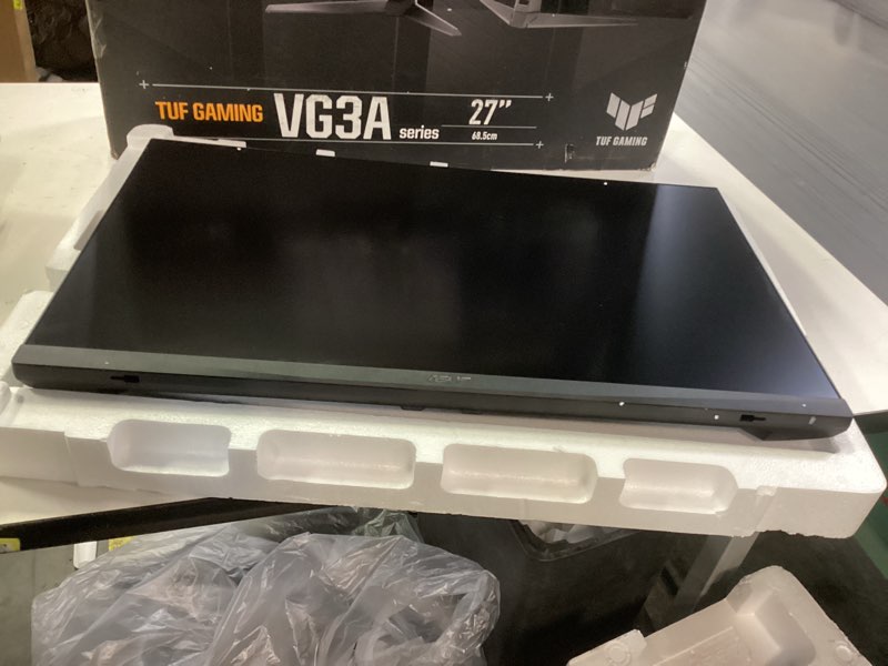 Condition photo showing As Is for ASUS TUF Gaming 27” 1440P HDR Monitor (VG27AQ3A) – QHD (2560 x 1440), 180Hz, 1ms, Fast IPS, 130% sRGB, Extreme Low Motion Blur Sync, Speakers, Freesync Premium, G-SYNC Compatible, HDMI, DisplayPort 27" QHD 180Hz G-SYNC