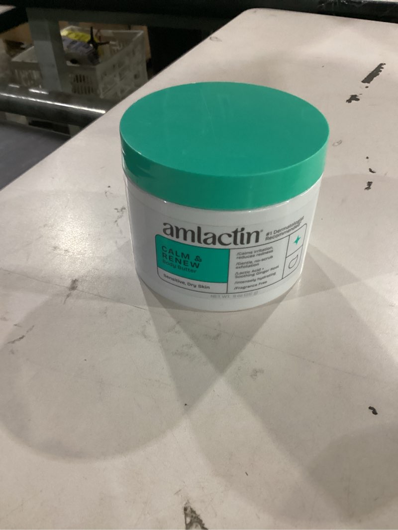 Condition photo showing Good Condition for amlactin calm & renew body butter, sensitive dry skin, 11 oz | rich body butter with lactic acid and ginger root exfoliates and moisturizes sensitive dry skin for softer, smoother skin. 11 ounce (pack of 1)