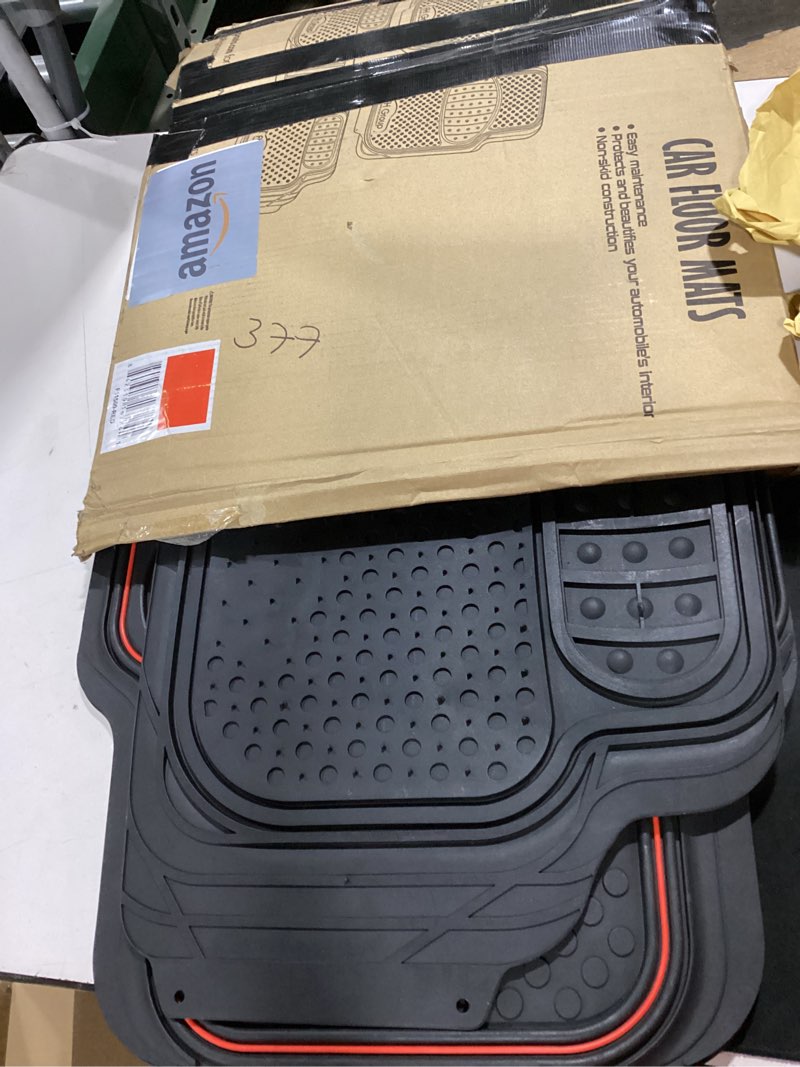 Condition photo showing New/Like New for fh group car floor mats - heavy-duty rubber floor mats for cars, universal fit full set, trimmable automotive floor mats, climaproof floor mats for most sedan, suv, truck floor mats red