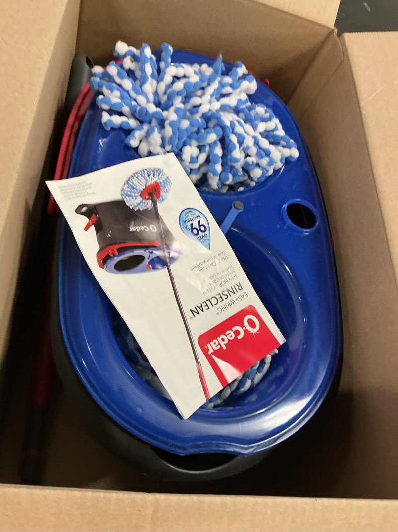 Condition photo showing Good Condition for o-cedar rinseclean spin mop & bucket system + 2 extra mop heads| clean with clean water | removes 99% of bacteria rinseclean spin mop & bucket + 2 extra refills cleaning system