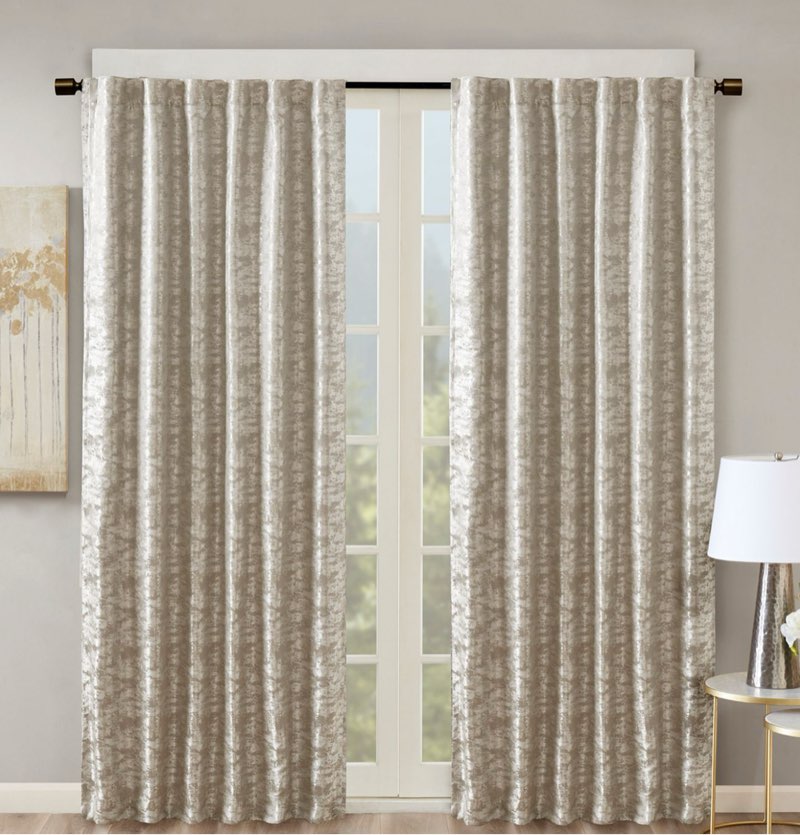 ( Box of 4 pack )50\"x95\" Blackout Aurora Jacquard Curtain Panel Gray/Silver - SunSmart: Energy Efficient 95 Inch Curtain