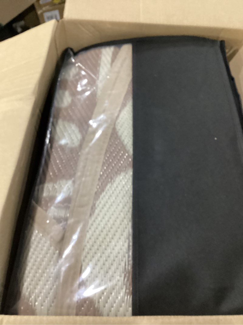 Condition photo showing Good Condition for capslpad 10x10 floral outdoor rug for patio clearance reversible mat round portable plastic straw carpet waterproof boho indoor outside area rugs for rv camping picnic balcony beach deck, light beige light beige 10' (round)