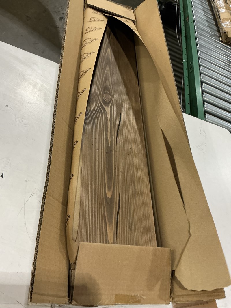 Condition photo showing Good Condition for bgmg floating shelves 36 inch long, distressed,wide rustic wooden wall shelves for bathroom living room bedroom kitchen farmhouse set of 2-36x6.7x1.25 inch-distressed walnut distressed walnut 36 inch