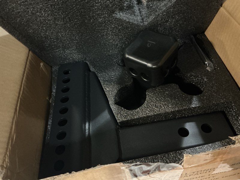 Condition photo showing Good Condition for adjustable trailer hitch - drop hitch -tri ball mount w/hook (1-7/8'', 2''&2-5/16''), fits 2.5-inch receiver, 8'' drop/rise 15,000 lbs gtw tow hitch, 3 ball hitches for trucks, rv, camper etc