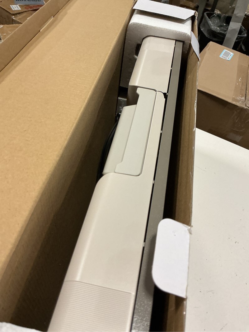 Condition photo showing As Is for bella 10" x 20" electric griddle with warming tray, evergood™ ceramic nonstick coating & removable temperature probe, dishwasher-safe drip tray & cool touch handles, 1500 watt, oatmilk 10" x 20" oatmilk + tray