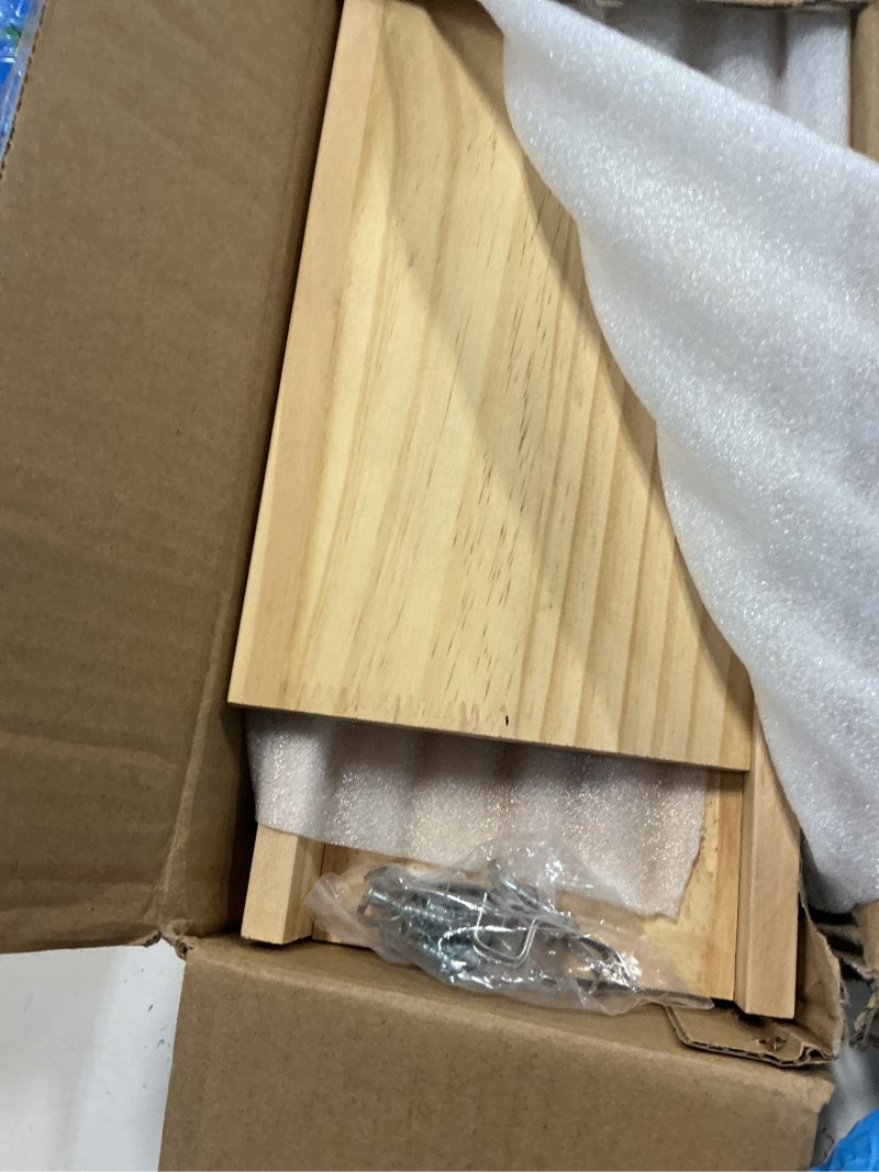 Condition photo showing Good Condition for bamboo over the stove spice shelf for kitchen storage, 31.5" spice rack organizer stove top shelf with 6 hooks, 11.4" height extra oven back sink countertop, easy to assemble