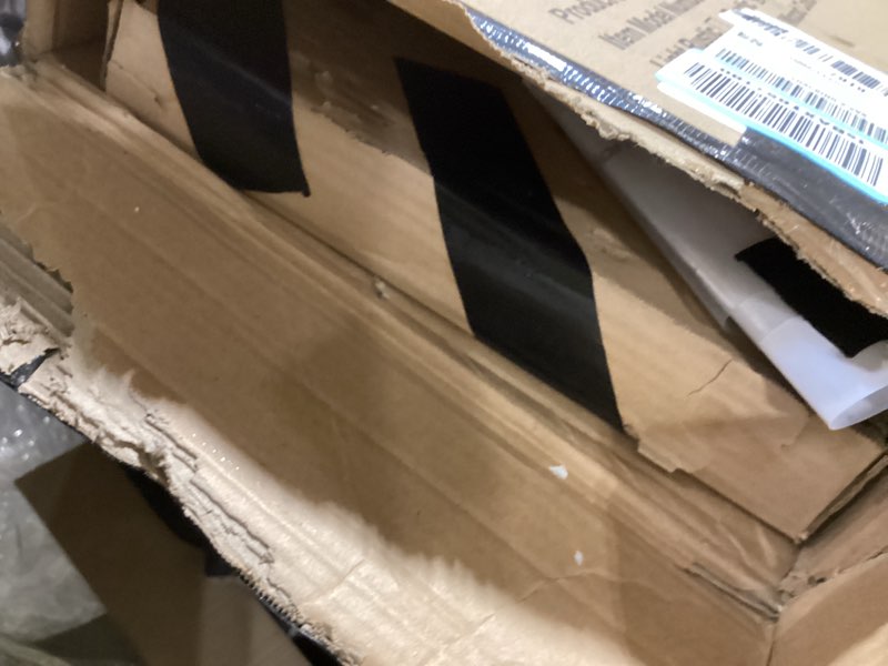 Condition photo showing As Is for 3-Tier Shoe Rack, Z-Frame Wooden Shoe Shelf with Durable Metal Shelves for Hallway, Living Room, Closet, Bedroom (Rustic)