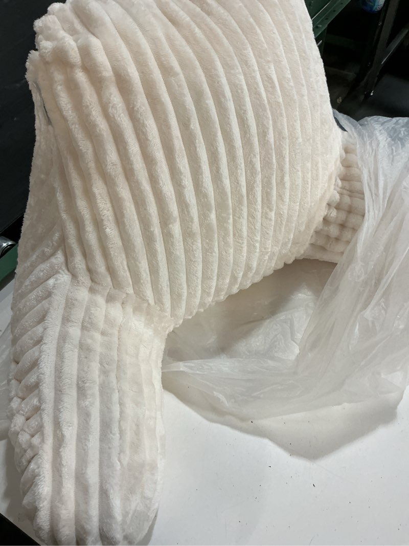 Condition photo showing Good Condition for blissful diary reading pillow for sitting in bed, flannel back pillow bed sitting up for adult & children, backrest cushion for sit up in couch or floor, dorm essentials, cream white standard(18inch) cream white
