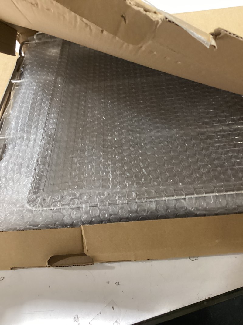 Condition photo showing Good Condition for new upgrade air fry tray for 30" oven with drip pan, compatible with frigidaire wall ovens, ranges, and wall oven/microwave combinations?oven rack measures 25" x 16" x 1.75" 30" with drip pan