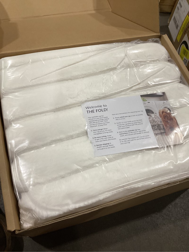 Condition photo showing New/Like New for Kai SuperiorWash Stripe Faux Rabbit Machine Washable Area Rug Rug Size: Rectangle 5' x 8'