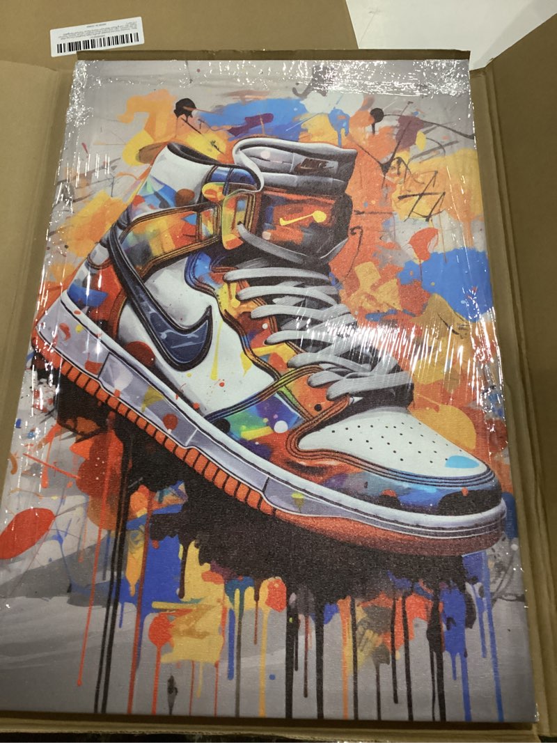 Amovlov framed sneaker graffiti style 16”x24”