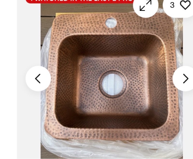 monarch abode 17092 pure copper hand hammered baxter bar prep kitchen sink 15(similar )