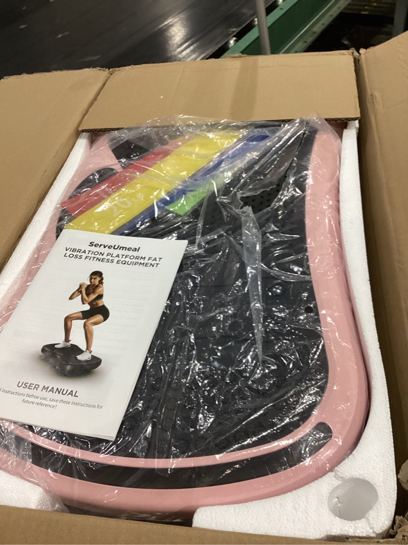 Condition photo showing Good Condition for vibration plate exercise machine for lymphatic drainage, vibration machine for full-body weight loss shaping, vibrate fitness platform 400 lbs & 200 adjustable speeds for women men home pink