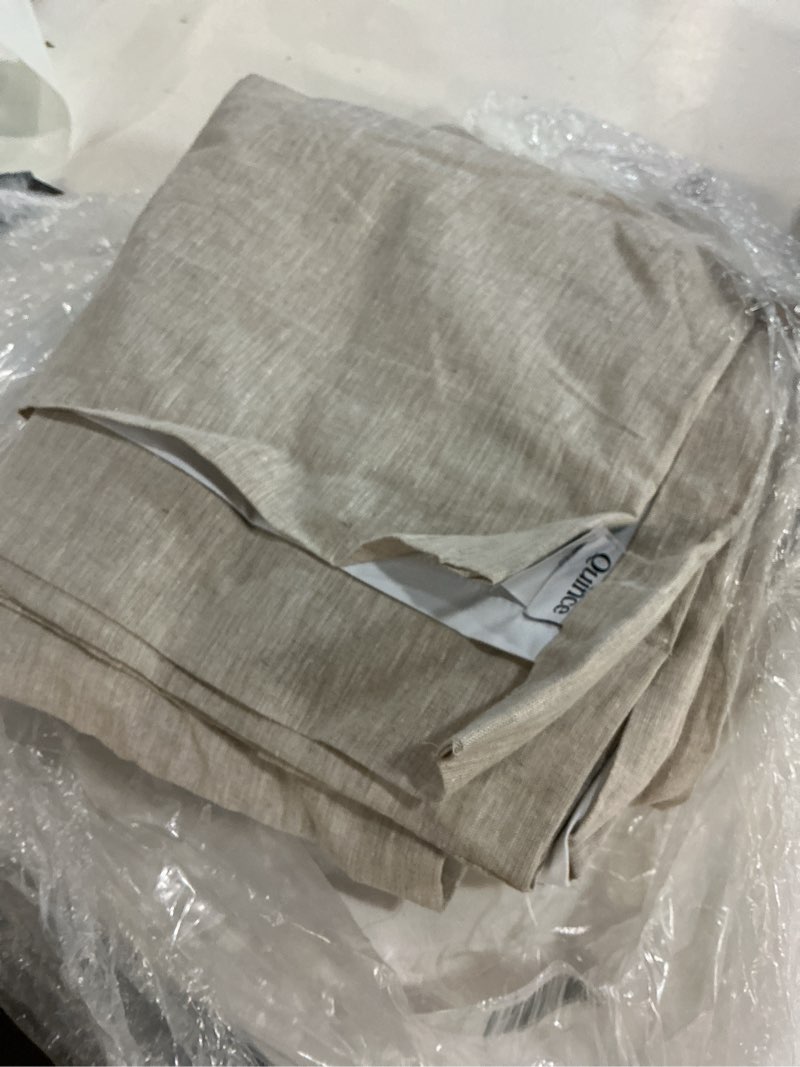 Condition photo showing New/Like New for european linen sheer curtain set, 48x84, flax