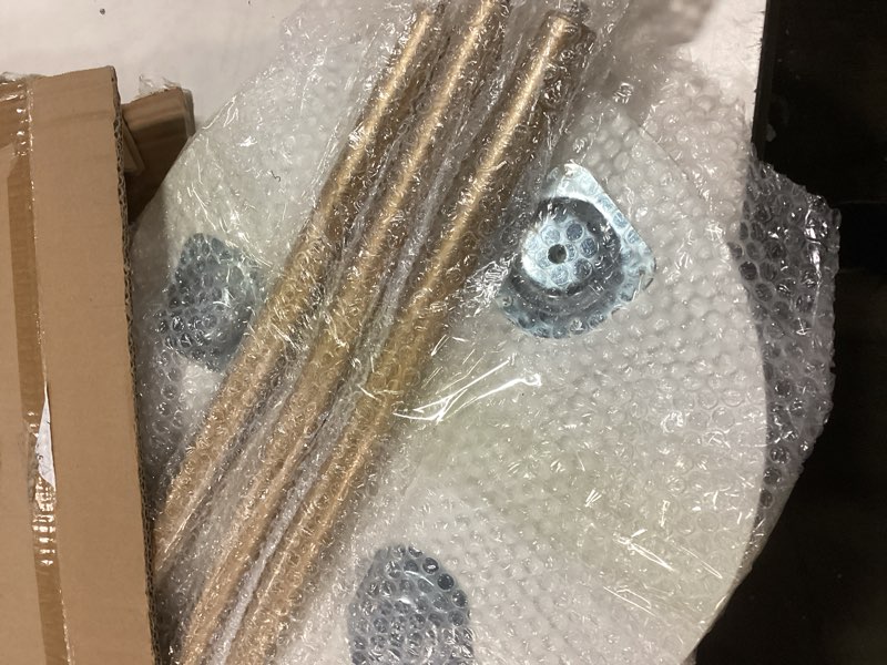 Condition photo showing Good Condition for danpinera Small Round Side Table, Mini White Table with Wooden Tray & Metal Legged, Gold Side Table for Small Space, Living Room, Bedroom, Nursery, 14.96" D x 14.96" W x 17.52" H, White & Gold White?gold