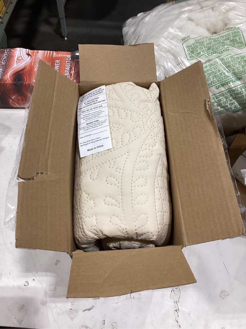 Condition photo showing Good Condition for love's cabin twin quilt bedding set beige bedspreads - soft bed summer quilt lightweight microfiber bedspread- coin pattern bedding coverlet for all season - 2 piece (1 quilt, 1 pillow sham) twin (68"x86") coin pattern beige