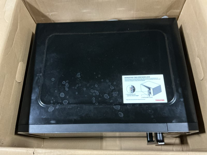 Condition photo showing As Is for TOSHIBA ML4-EM22PAIT(SS) Countertop Microwave Oven with Sensor Cook, 6 Auto Menus, Origin Inverter, Child Lock, 2.2 Cu Ft for Large Family, 16.5 Inch Removable Turntable, 1200W, Stainless Steel Inverter-2.2 Cu.Ft.