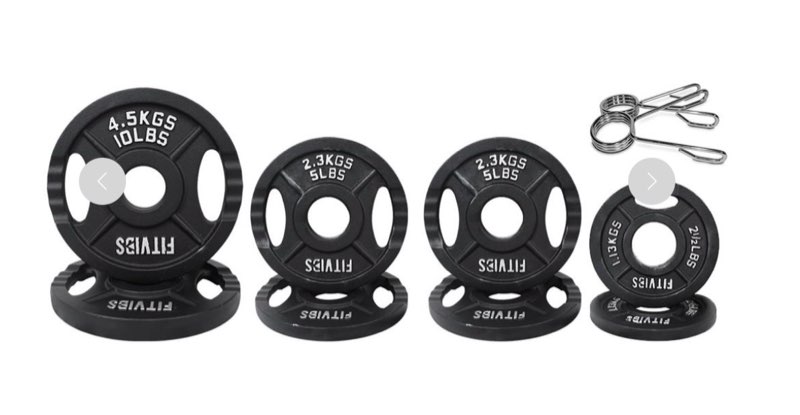 Fitvids Olympic Cast Iron 2-Inch Weight Plate for Strength Training & Weightlifting, Multiple Weight (similar to stock photo)