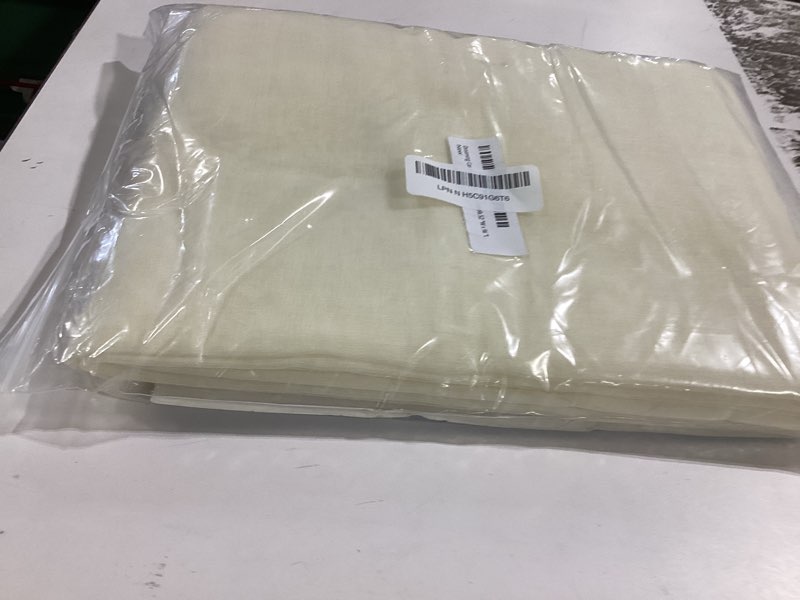 Dreaming Casa Solid Sheer Curtains 96 Inches Long Ivory Rod Pocket Voile Draperies for Bedroom Livin