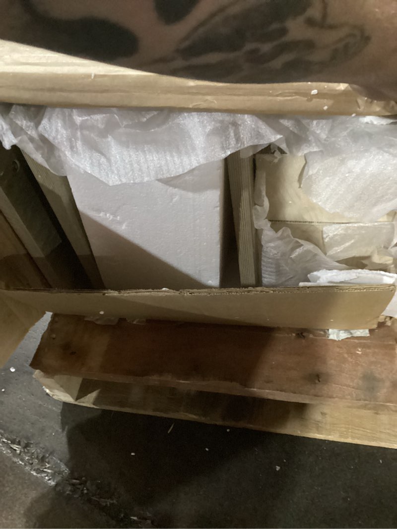 Condition photo showing Good Condition for Plank+Beam 60 Inch Modern Dining Table, Solid Wood Kitchen Table, Large Wooden Rectangular Dinner Table for Dining Room, Home Office, Living Room Furniture, Easy Assembly, Seashell Wirebrush