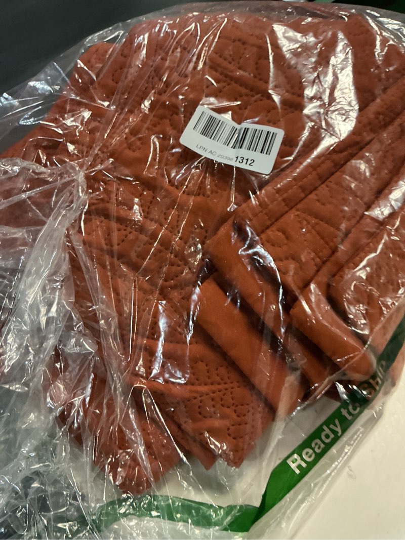 Condition photo showing Good Condition for Love's cabin King Size Quilt Set Umber Bedspreads - Soft Bed Summer Lightweight Bedspread Comforter - Modern Style Coin Pattern Coverlet for All Season - 3 Pieces (1 Quilt, 2 Pillow Shams) King (106"x96") Coin Pattern Umber