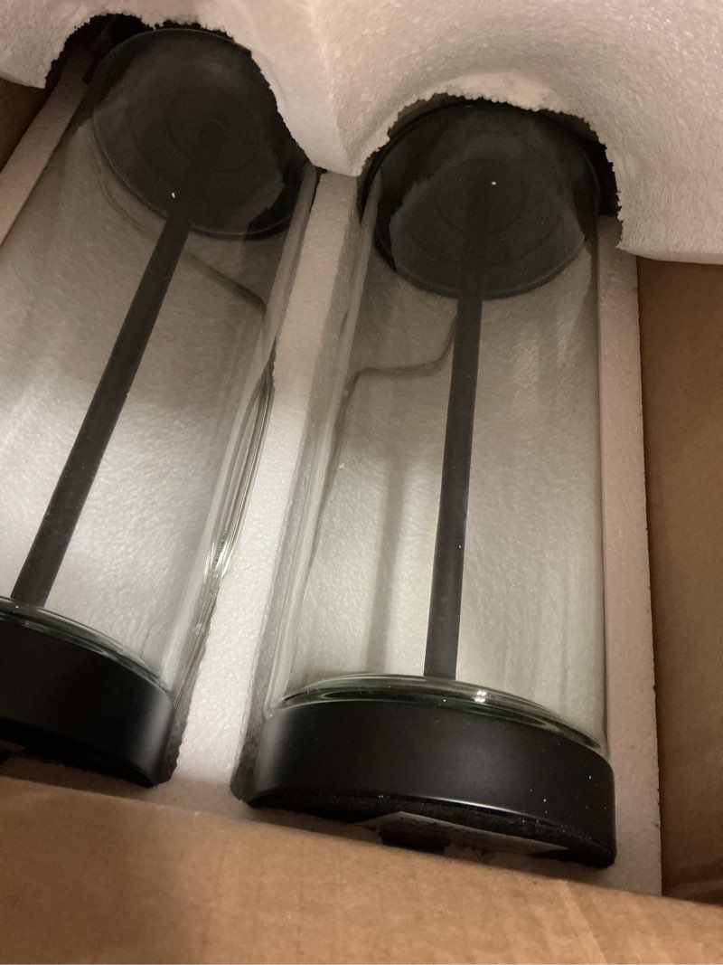 Condition photo showing Good Condition for edishine 23.6" glass table lamp set of 2, diy refillable bedside lamp with linen lampshade & rotary switch, e26 base, nightstand light for living room, bedroom, office minimalist