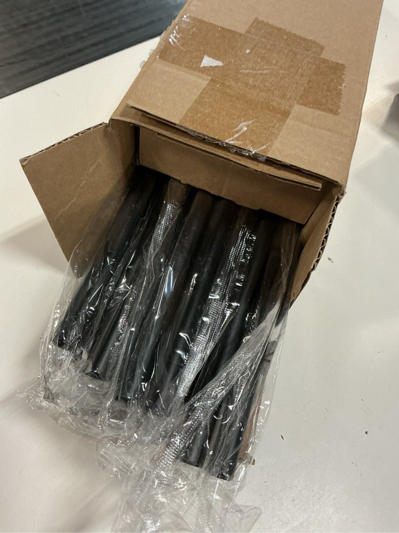 Condition photo showing Good Condition for black extra long double curtain rod, wrap around blackout dual curtain rods for windows 72 to 144 inch, adjustable heavy duty spliced room darkening double rods, all metal, aluminium bracket black 36"-144"