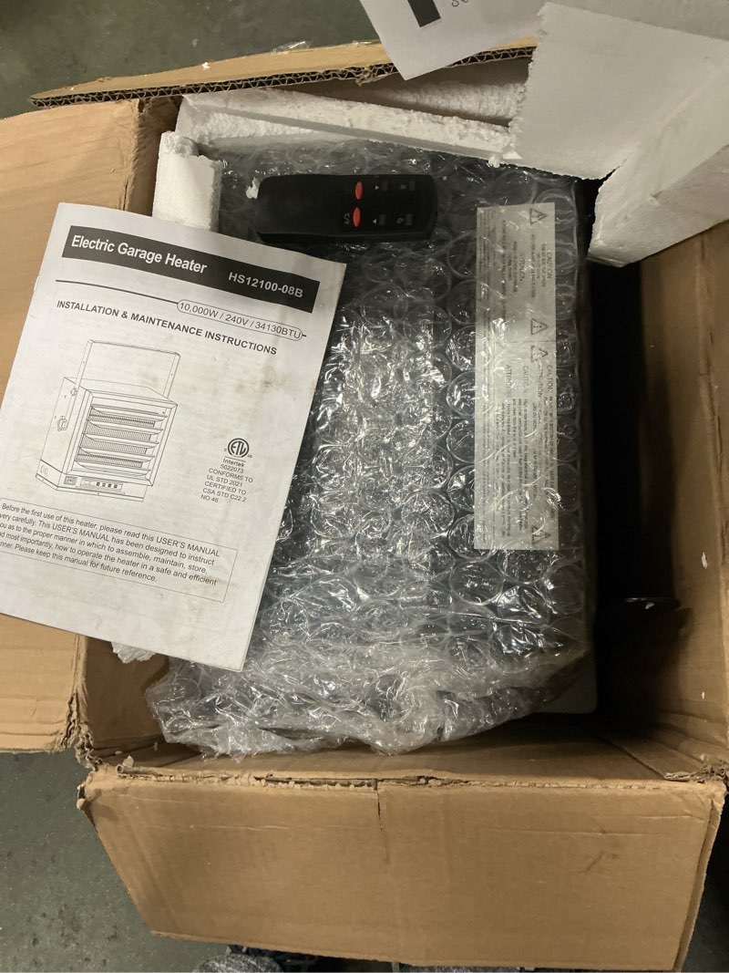 Condition photo showing As Is for CTSC 10000W Electric Garage Heater, 240v Hardwired Fan-Forced Shop Heater with Digital Thermostat, Remote Control and Timer, ECO Function, Voltage Display Design, Ideal for Workshop, ETL Listed 10000W Hardwired