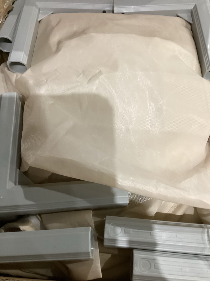 Condition photo showing As Is for Uanlauo Beige Small Baby Playpen - 47x47in Playpen for Babies and Toddlers, Safe Indoor Play Pen, Baby Pen with Storage Bag and Breathable Mesh 47x47 Inch Beige