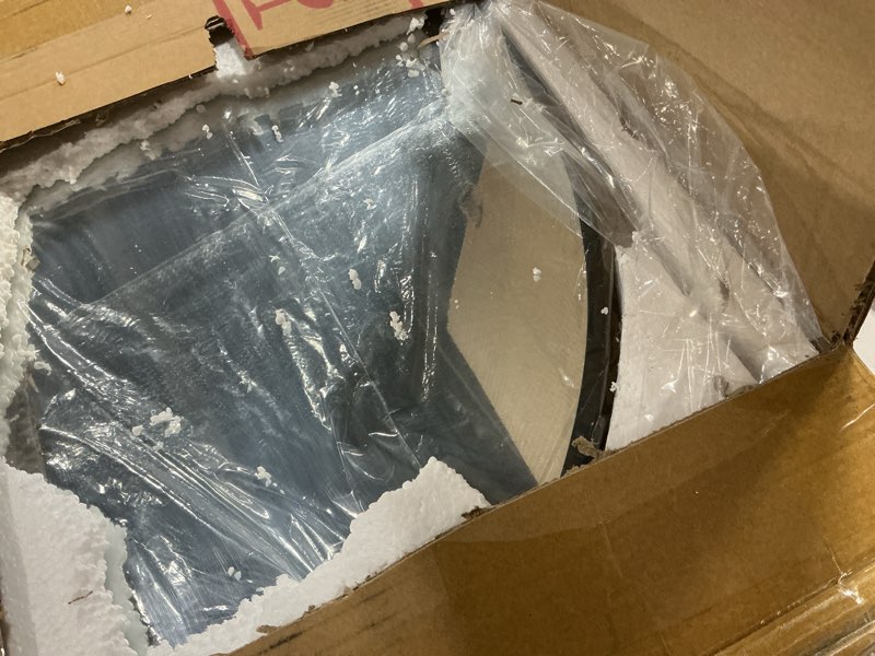Condition photo showing Good Condition for Delma Arched Bathroom Mirror, 24"x36" Wall Mounted Vanity Mirror for Bedroom, Living Room and Entryway, Black Black 36"L x 24"W
