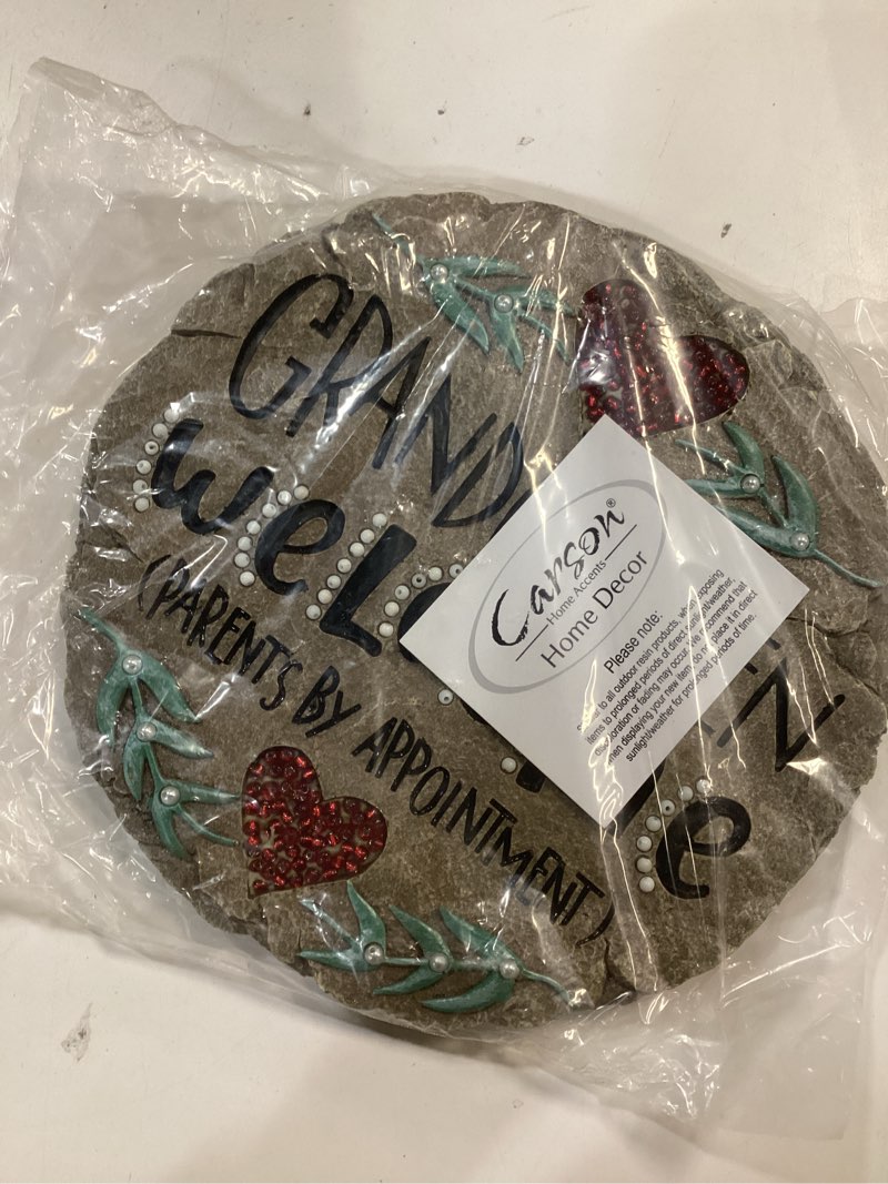 carson home accents beadworks grandchildren welcome garden stone ,resin(10154)