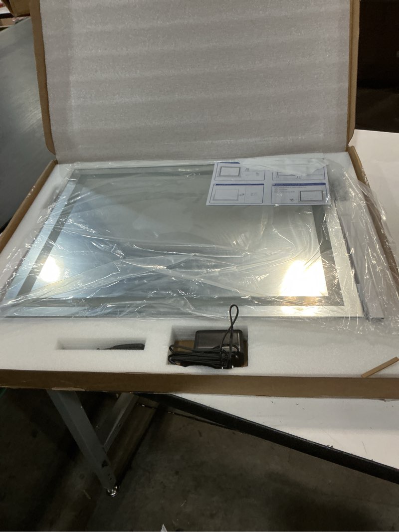 Condition photo showing Good Condition for rolove vanity mirror with lights 22"x18", lighted makeup mirror with 10x magnification, smart touch 3 colors dimmable, 360° rotation, women gift, dresser mount, bathroom (white) white 22"l x 18"w