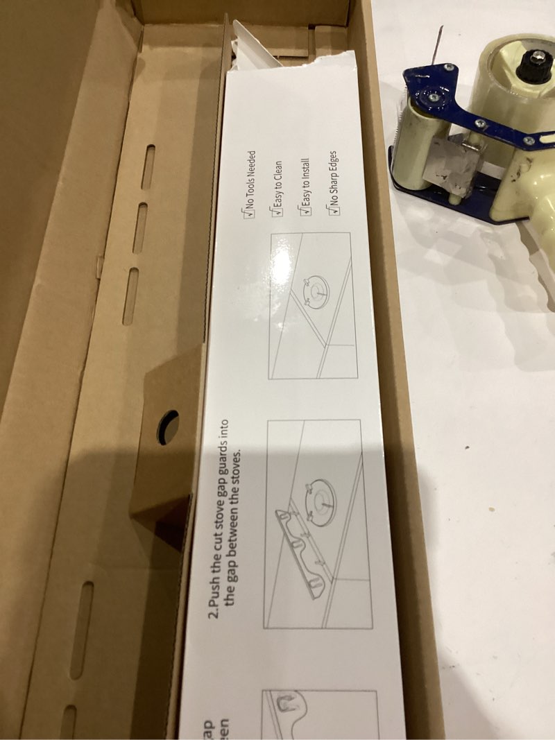 Condition photo showing As Is for MOFINO Stove Gap Covers 316 Stainless Steel Stove Gap Filler Oven Side Gap Filler Between Stove and Counter Slide In Range Trim Kit for Kitchen 2 Pack (23.2” Shiny Black) 23.2" Upgrade Shiny Black
