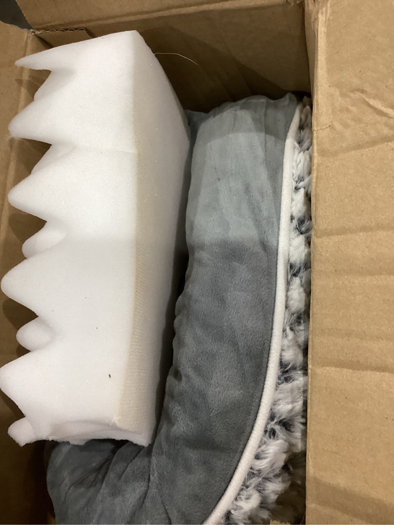 Condition photo showing As Is for Orthopedic Dog Beds for Large Dogs,Waterproof Dog Bed, Egg Crate Foam Bed for Large Dogs, Big Pet Bed with Washable Removable Waterproof Pillow Cover and Anti-Slip Bottom, Grey Grey 36"L x 27"W x 6.5"Th